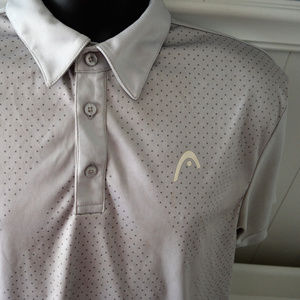 Head Polo Shirt Dry FIt s/s Gray Reflective Logo L
